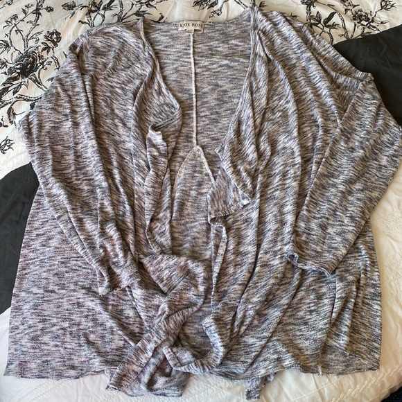 Knox Rose Knit Gray Handkerchief Cardigan Women’s Size XXL - Picture 3 of 10